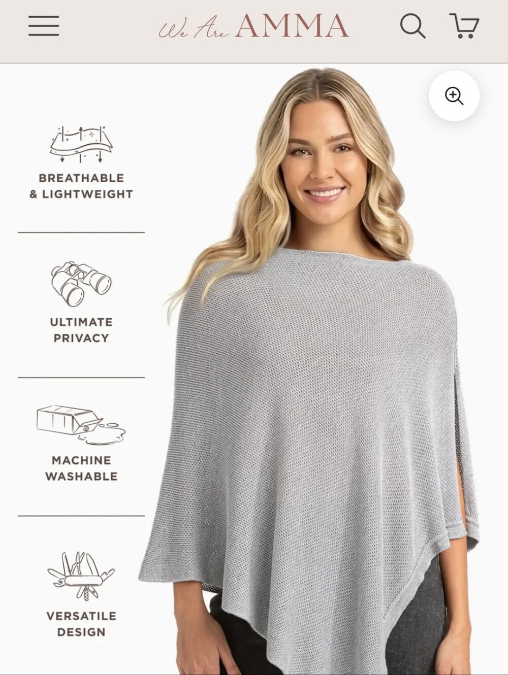 We Are Amma Breastfeeding Cover- Grey